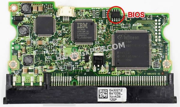 Schritte zum Ersetzen des BIOS-Chips auf 0A30212 Hitachi festplatte platine