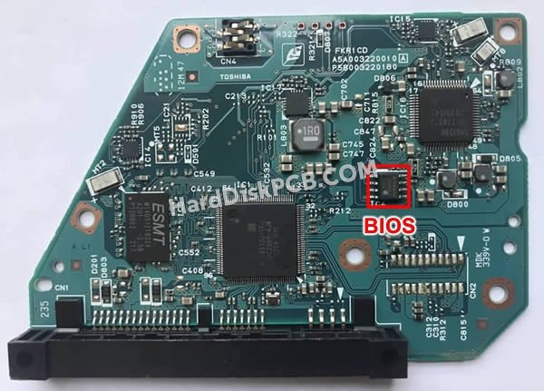 Schritte zum Ersetzen des BIOS-Chips auf G003220A Toshiba festplatte platine
