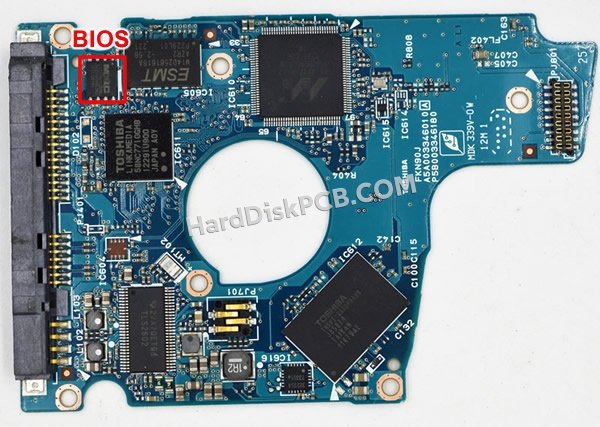 Schritte zum Ersetzen des BIOS-Chips auf G3346A Toshiba festplatte platine